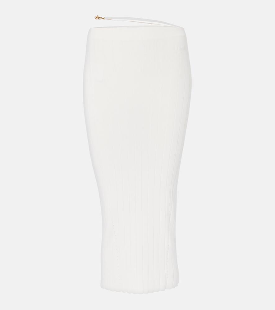 jacquemus pralù scalloped midi skirt