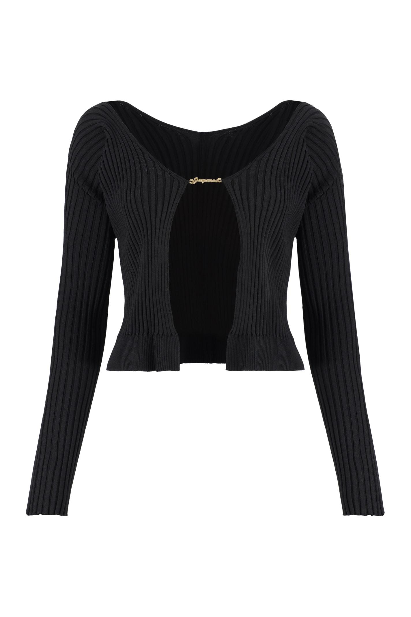 jacquemus pralu logo print long sleeve top
