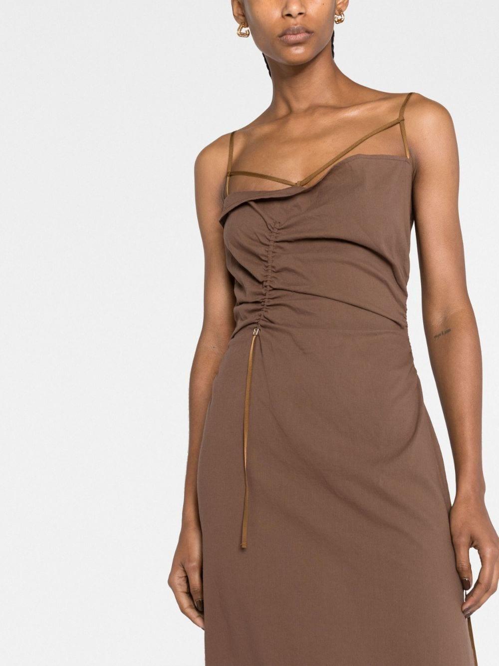 jacquemus resort dresses brown cotton - women