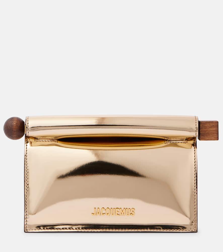 jacquemus rond carré small faux leather clutch