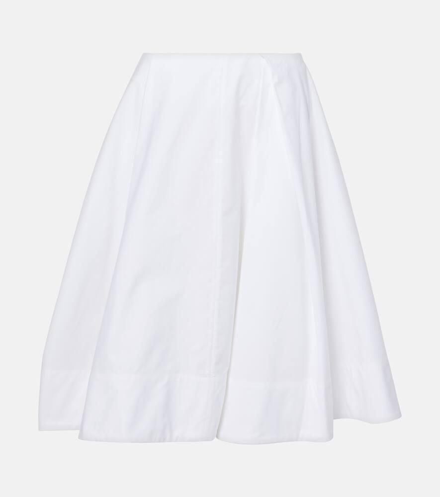 jacquemus salon cotton poplin midi skirt