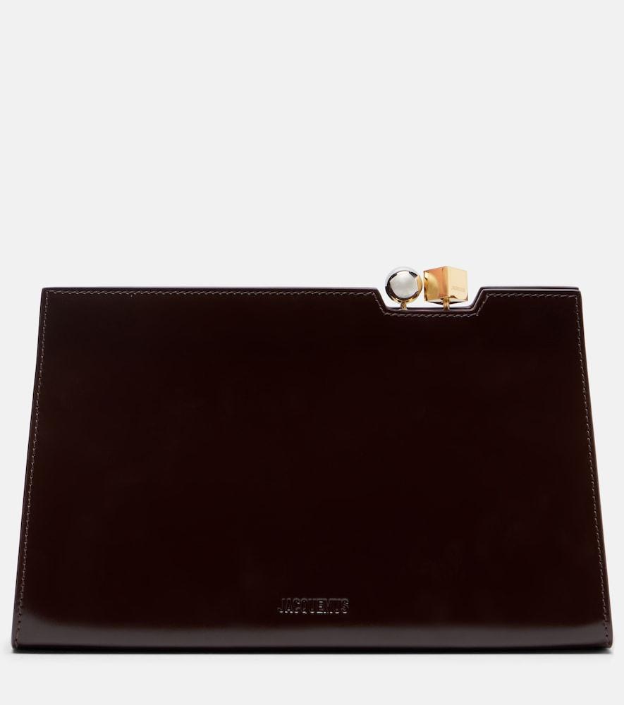 jacquemus salon leather clutch