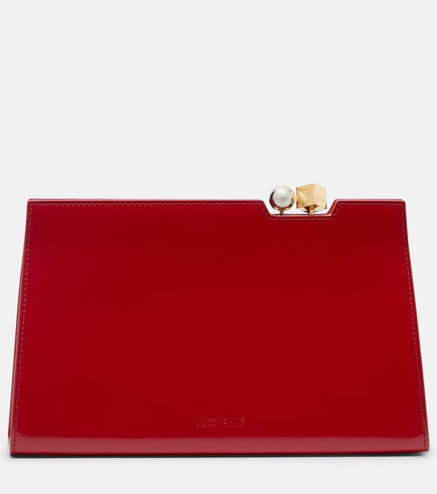 jacquemus salon leather clutch