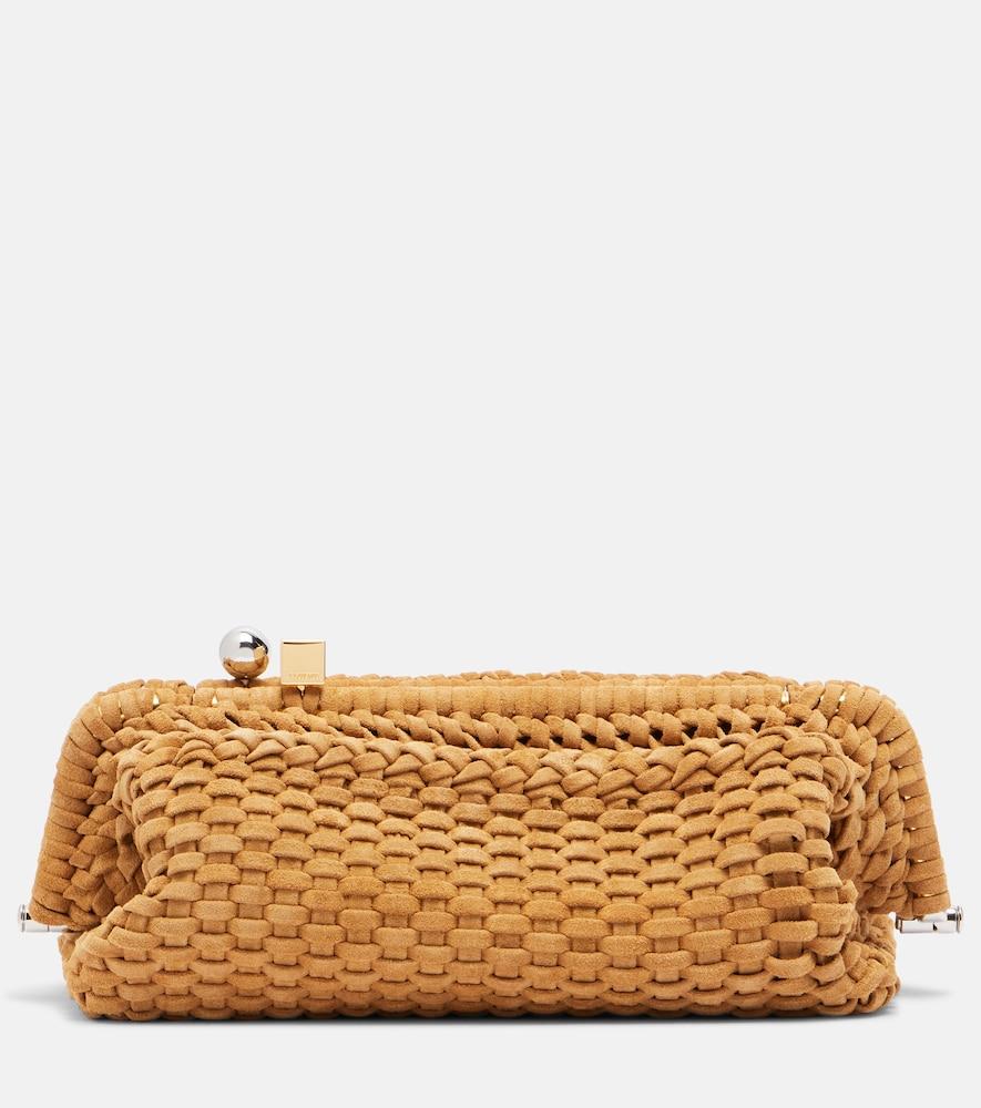 jacquemus salon woven suede clutch
