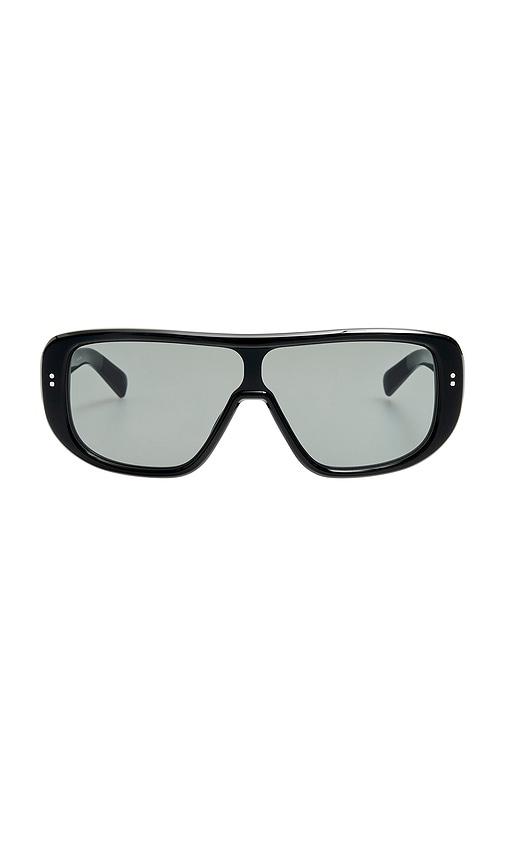 jacquemus shield sunglasses in black.