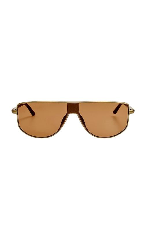 jacquemus shield sunglasses in brown.