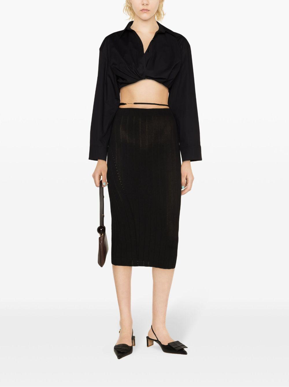jacquemus skirts black lamb leather - women