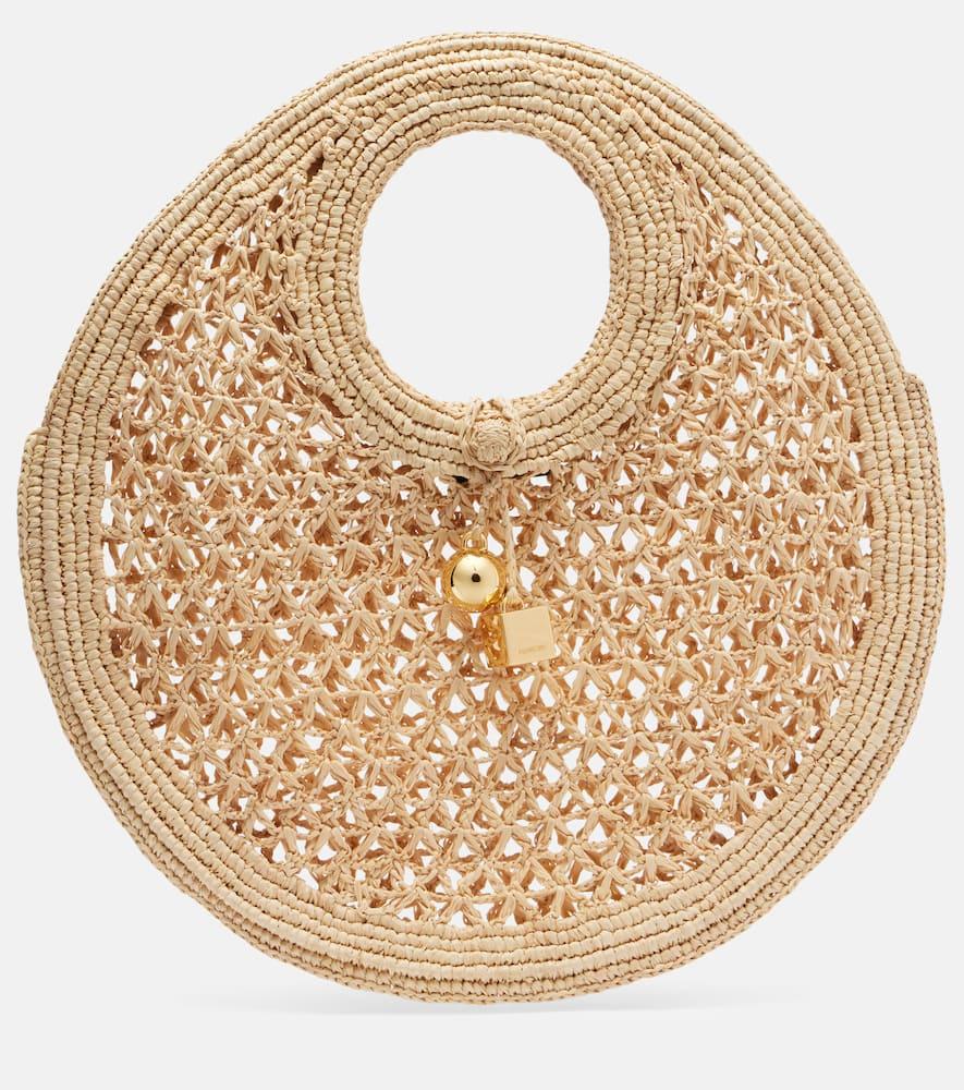 jacquemus spiaggia small raffia basket bag