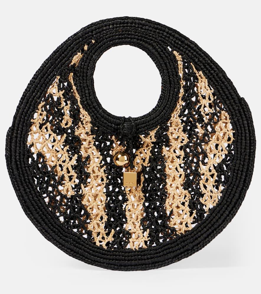 jacquemus spiaggia small raffia shoulder bag