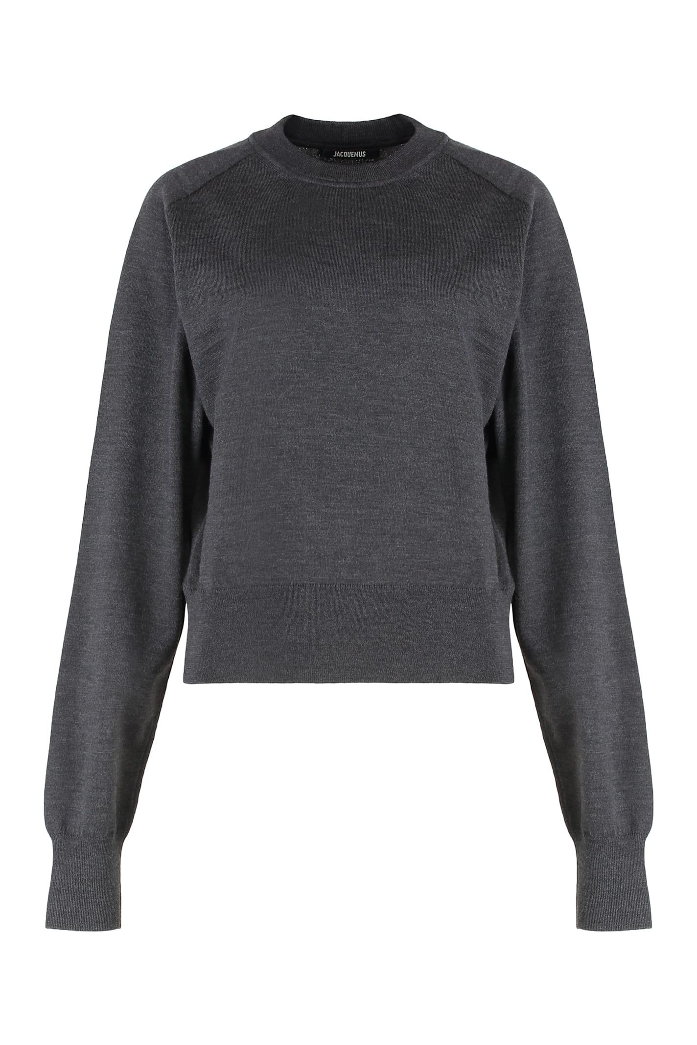 jacquemus sweater with round neck brode in merino wool