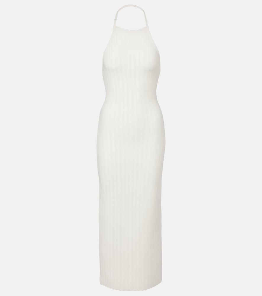 jacquemus tablier knitted midi dress