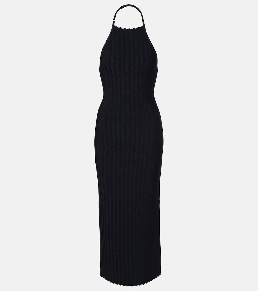 jacquemus tablier knitted midi dress