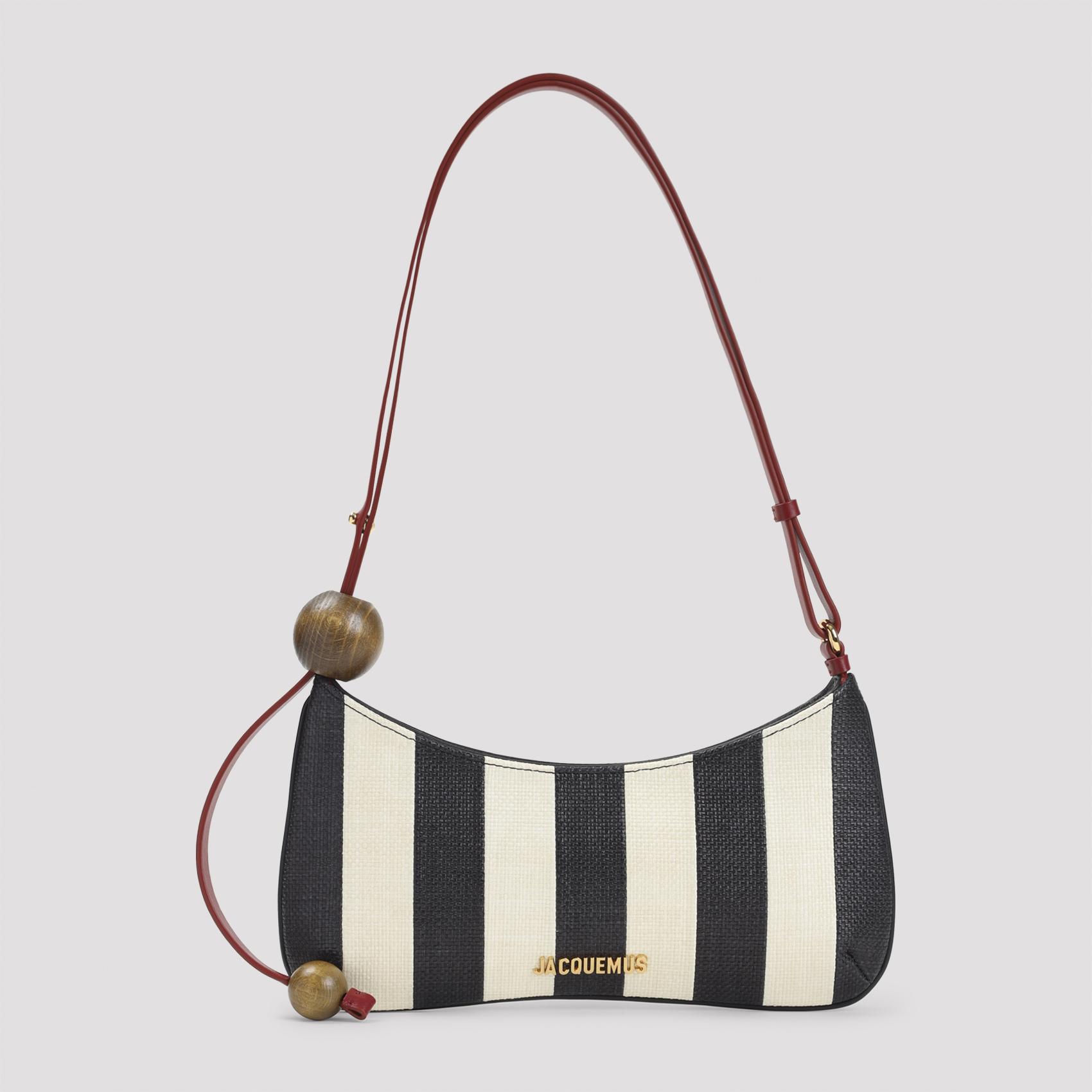 jacquemus the bisou perle handbag black calf leather bag - women