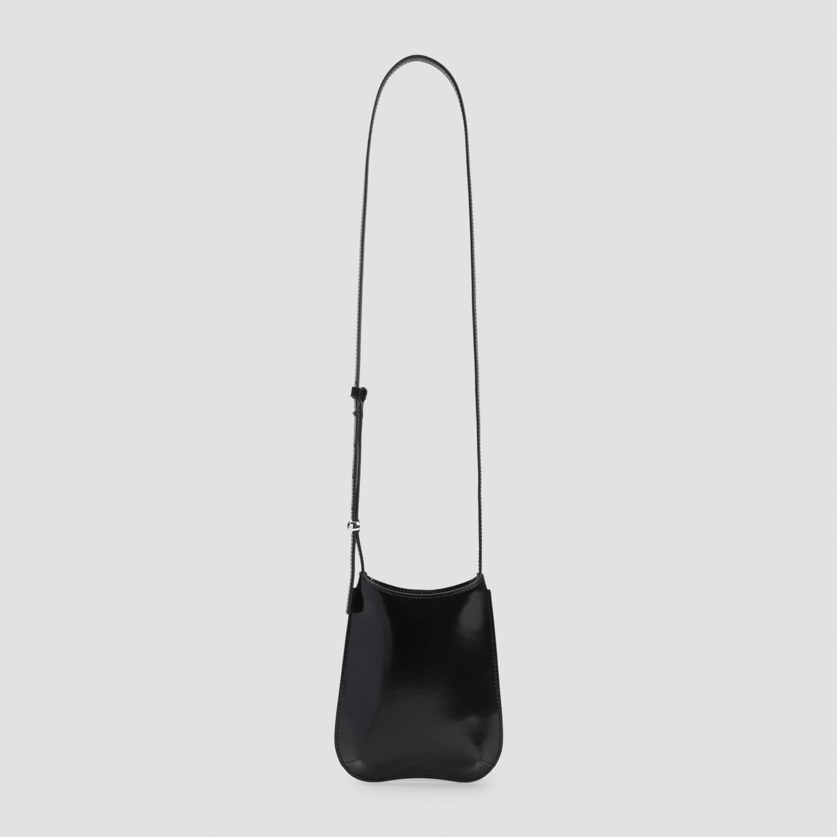 jacquemus the bisou phone bag black calf leather - women