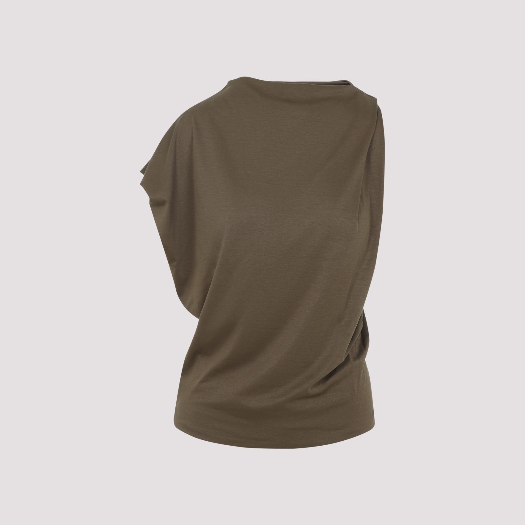 jacquemus the drap top green cotton silk - women
