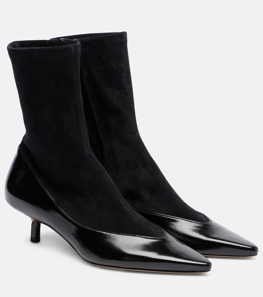 jacquemus tourni leather and suede ankle boots