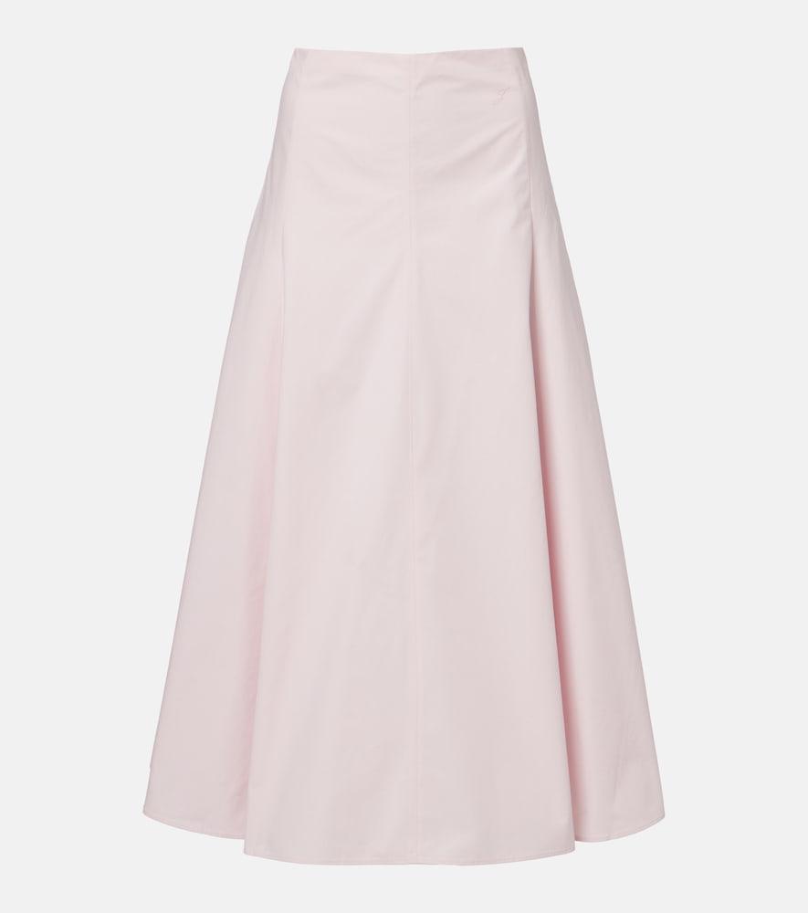 jacquemus triangle cotton poplin midi skirt