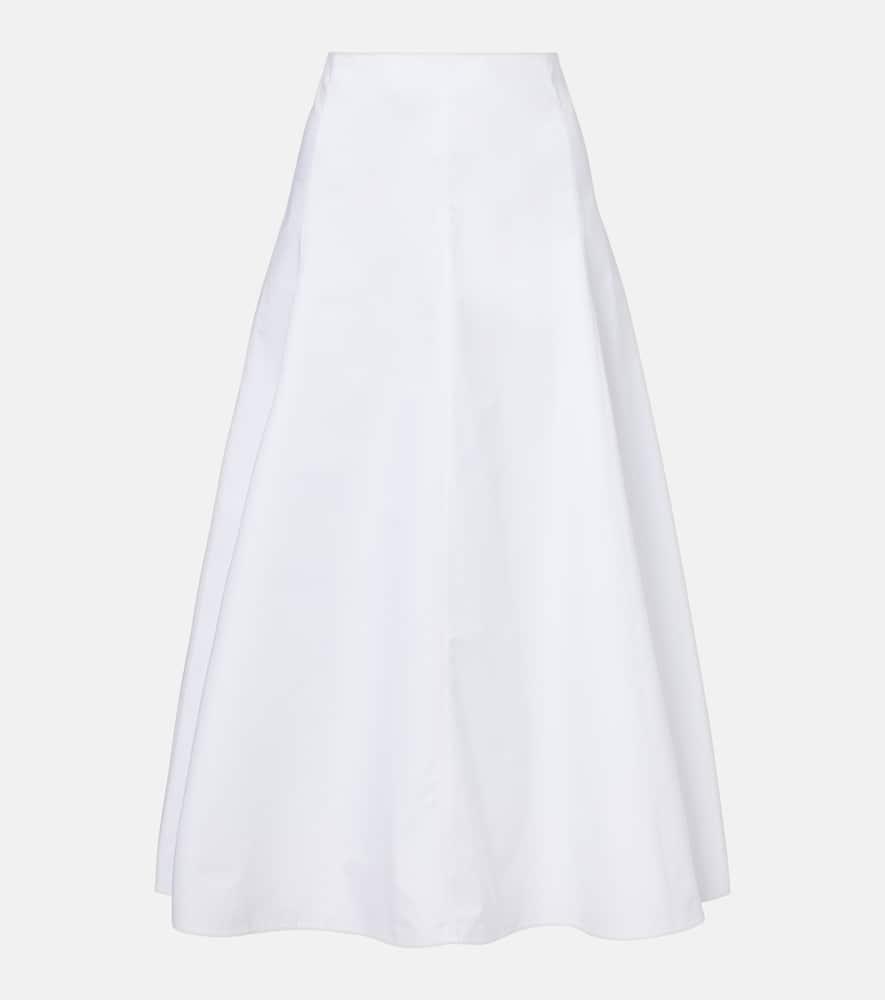 jacquemus triangle cotton poplin midi skirt