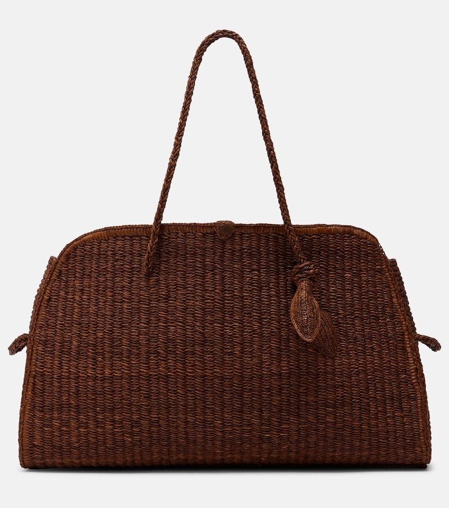 jacquemus turismo large raffia bowling bag