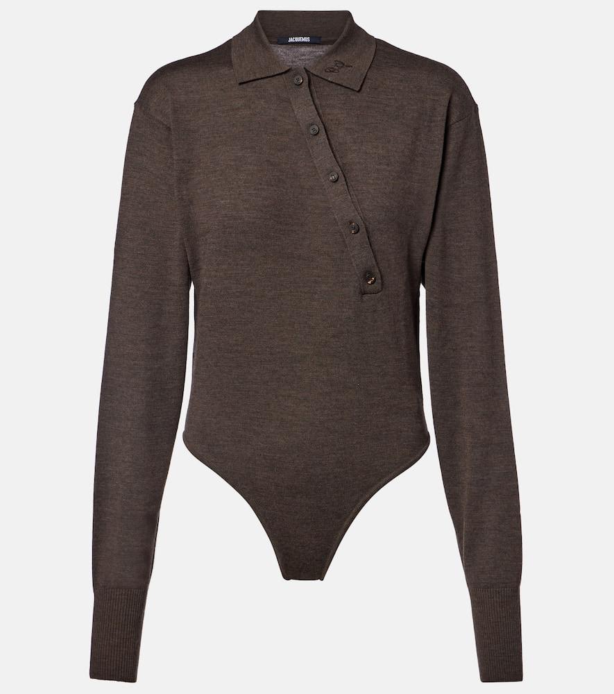 jacquemus twisted wool polo bodysuit