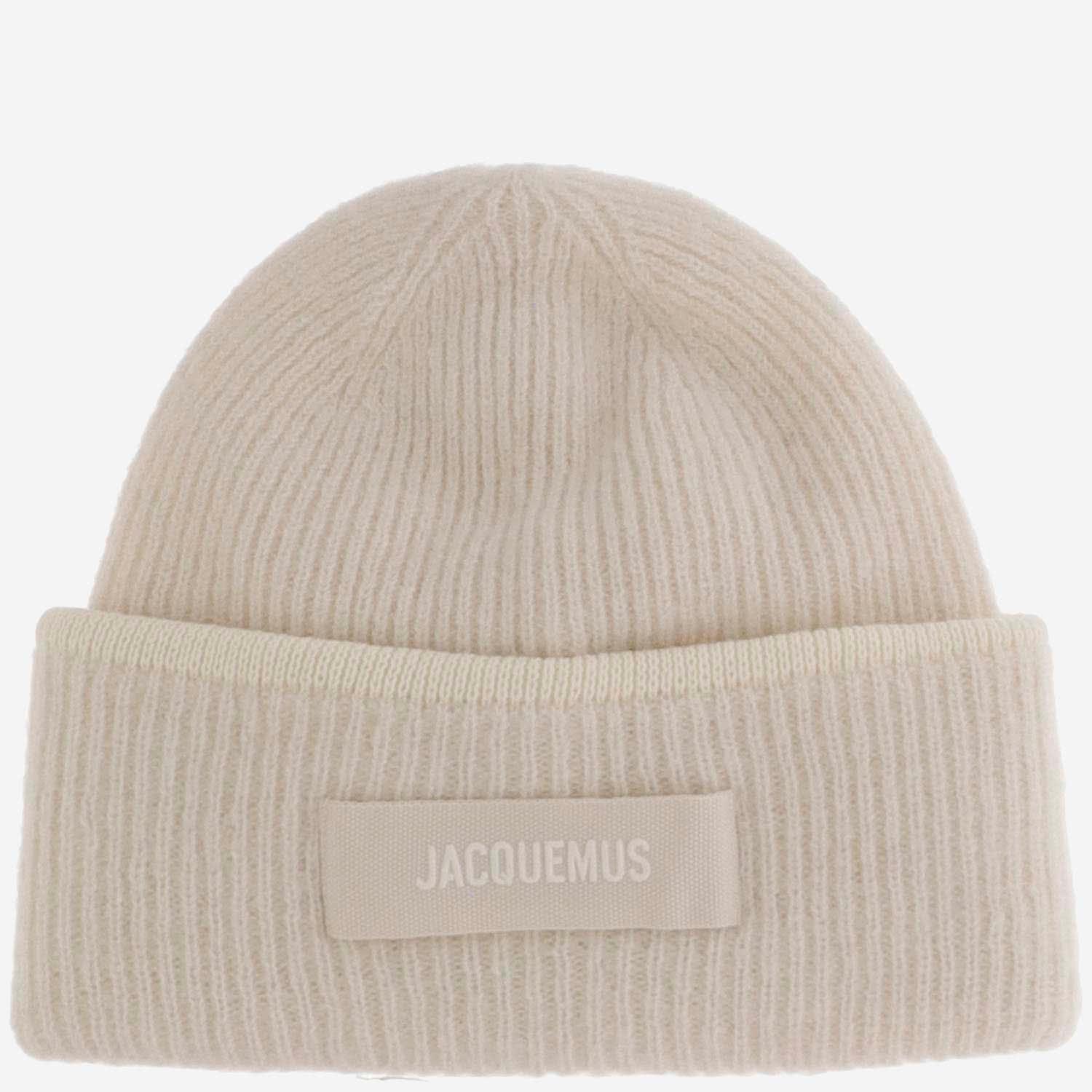 jacquemus wool blend beanie with logo