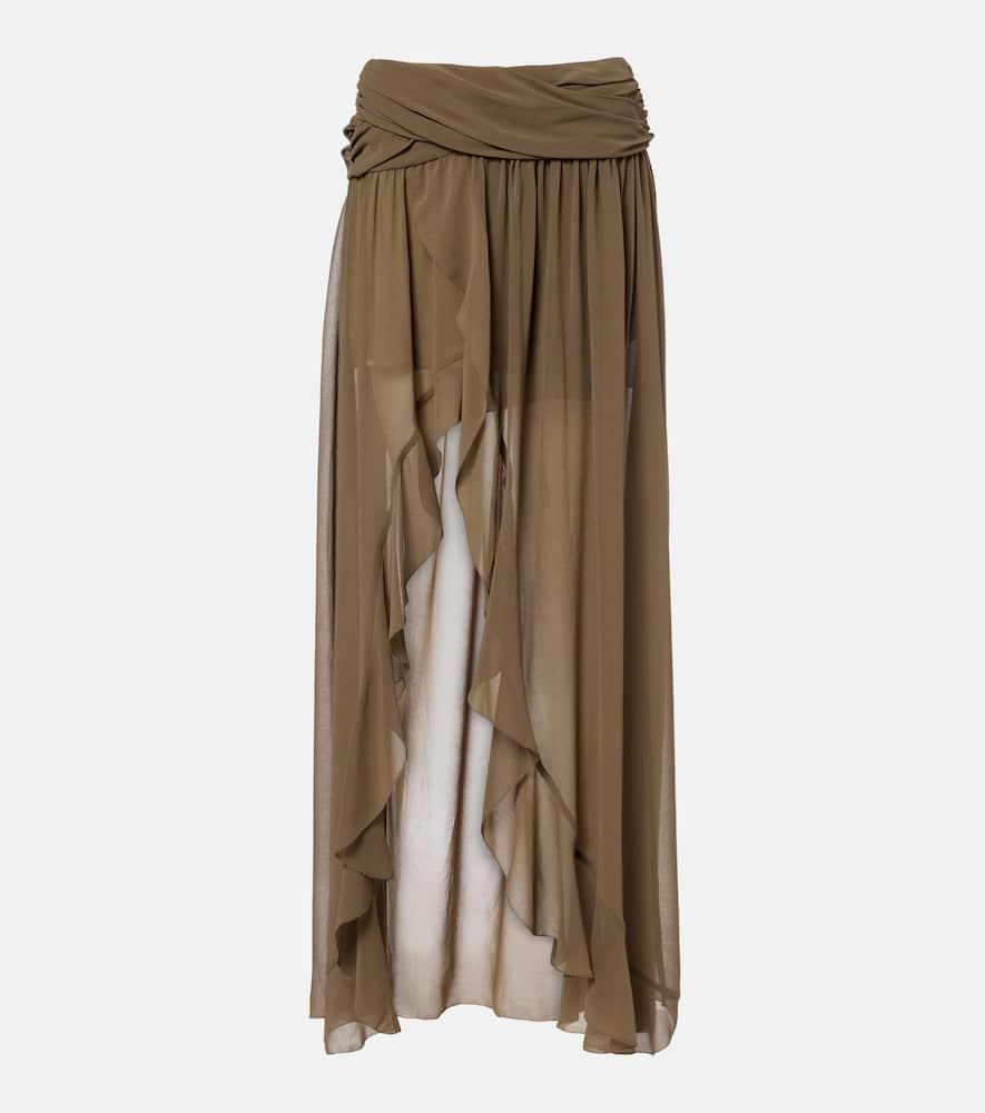 jacques wei asymmetric draped maxi skirt