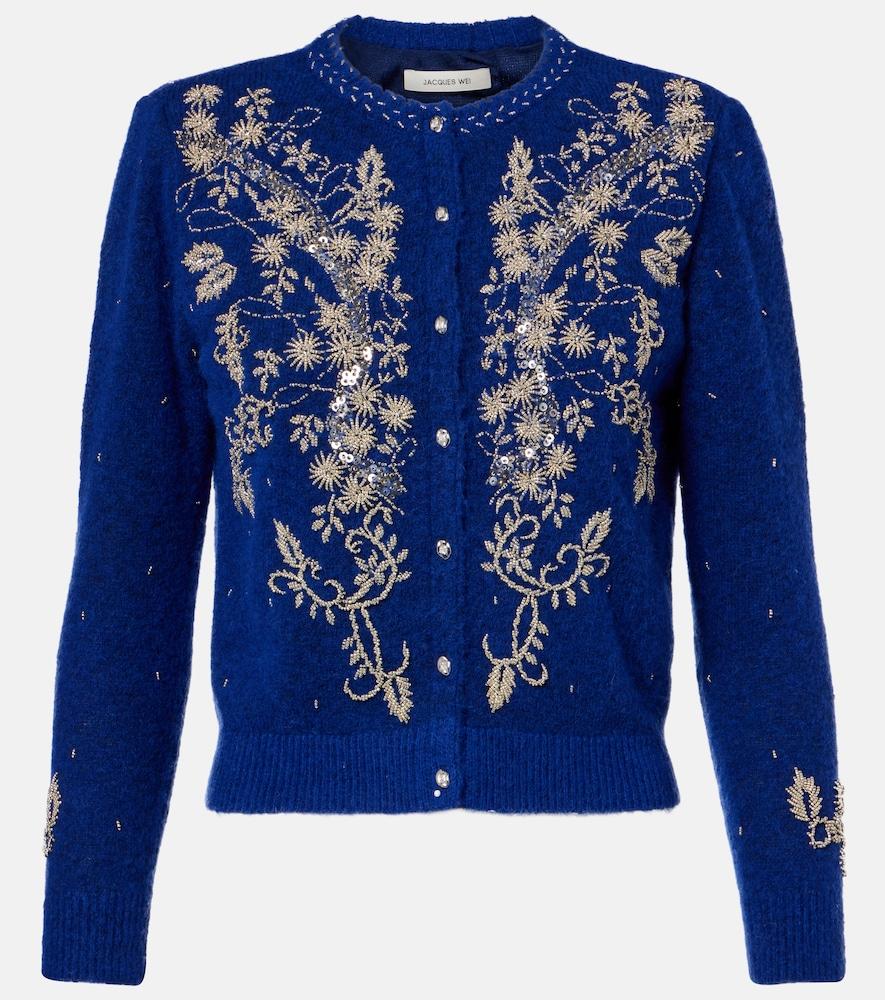 jacques wei embellished floral cardigan