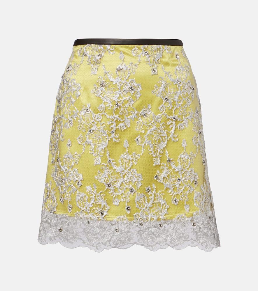 jacques wei embellished lace miniskirt