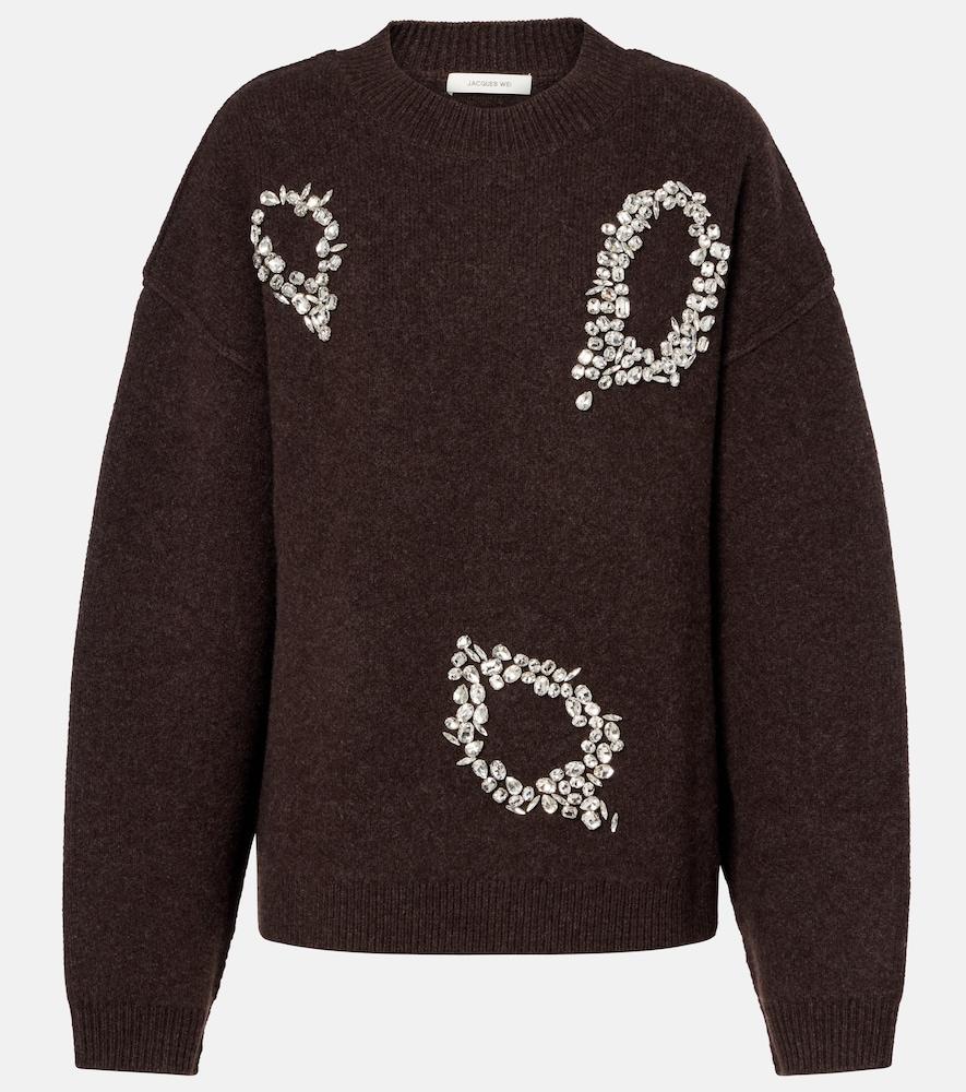 jacques wei embroidered wool sweater