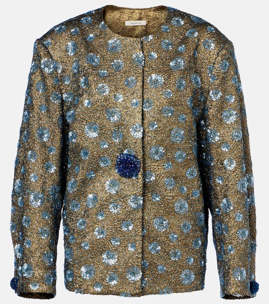 jacques wei floral sequined oversized jacket