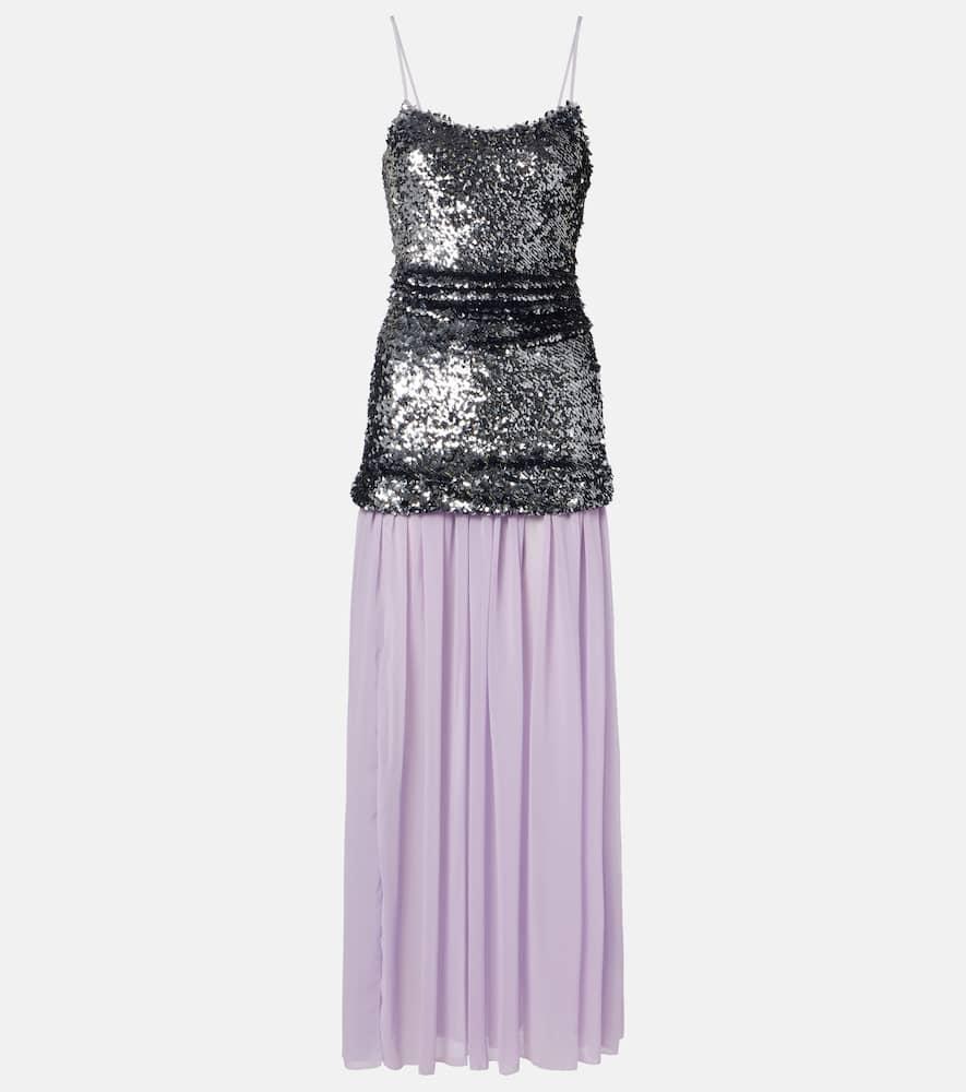 jacques wei sequined paneled maxi dress
