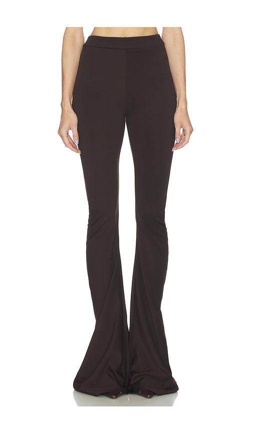 jade cropper twisted stretch trouser in brown.