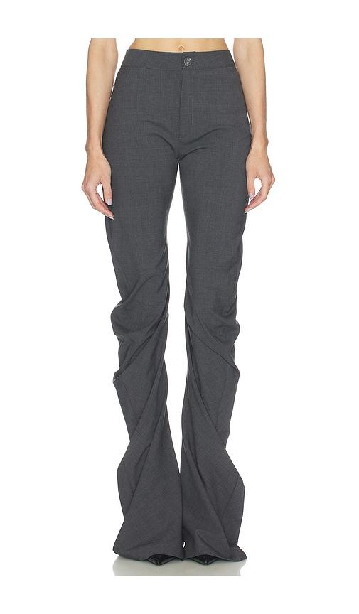 jade cropper twisted trouser in grey.