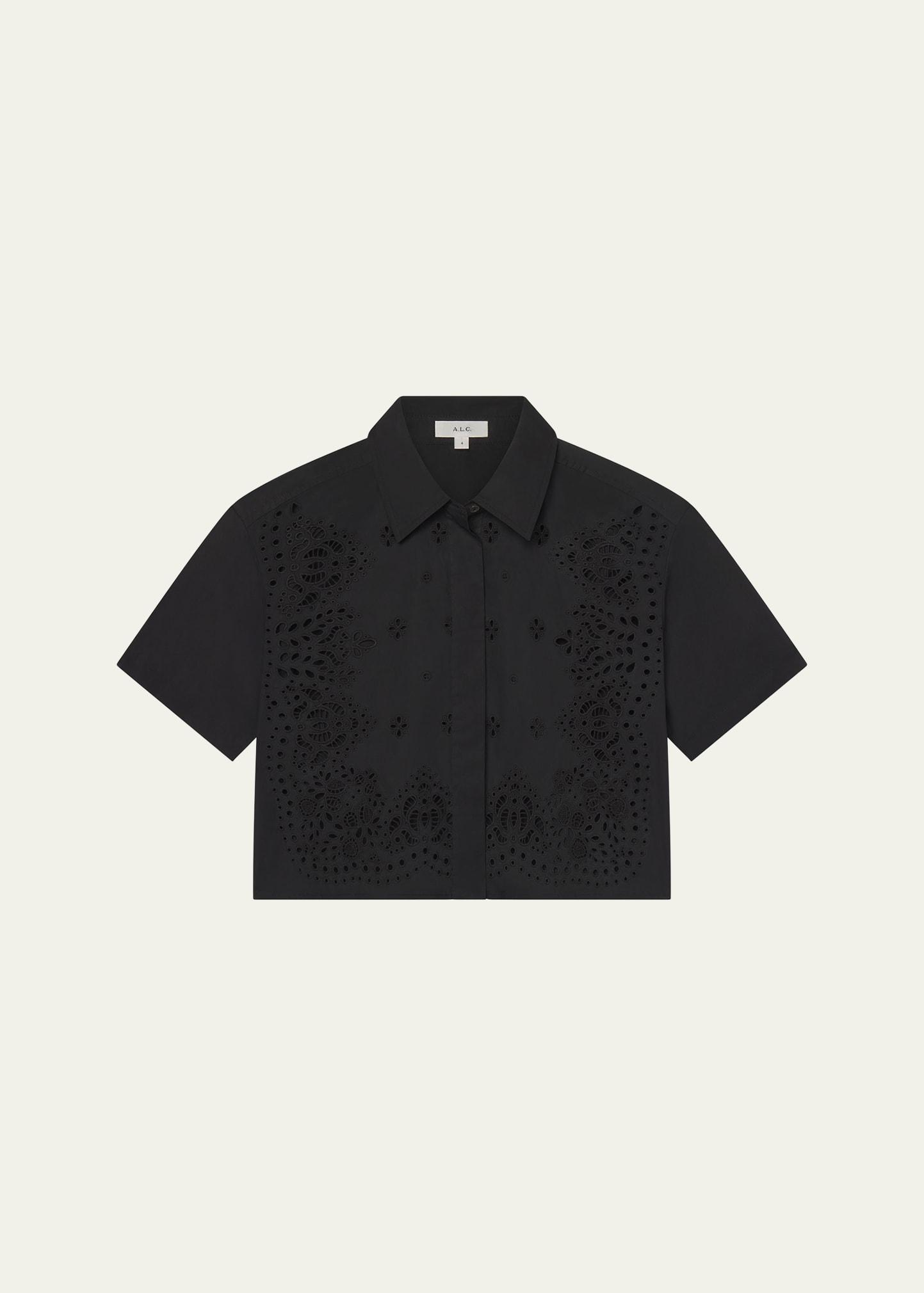 jade short-sleeve eyelet top