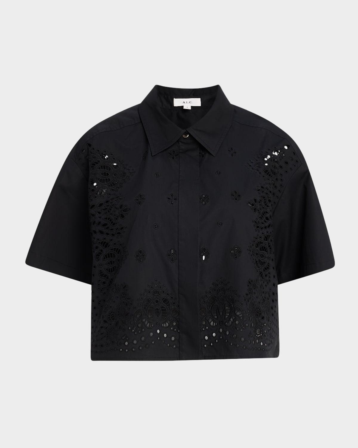 jade short-sleeve eyelet top