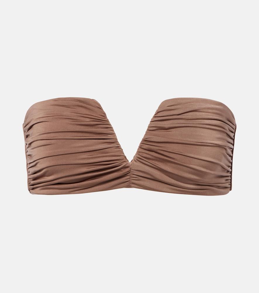 jade swim clara ruched bandeau bikini top