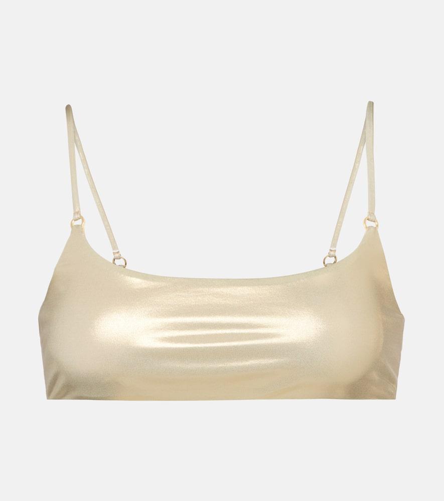 jade swim hinge metallic bikini top