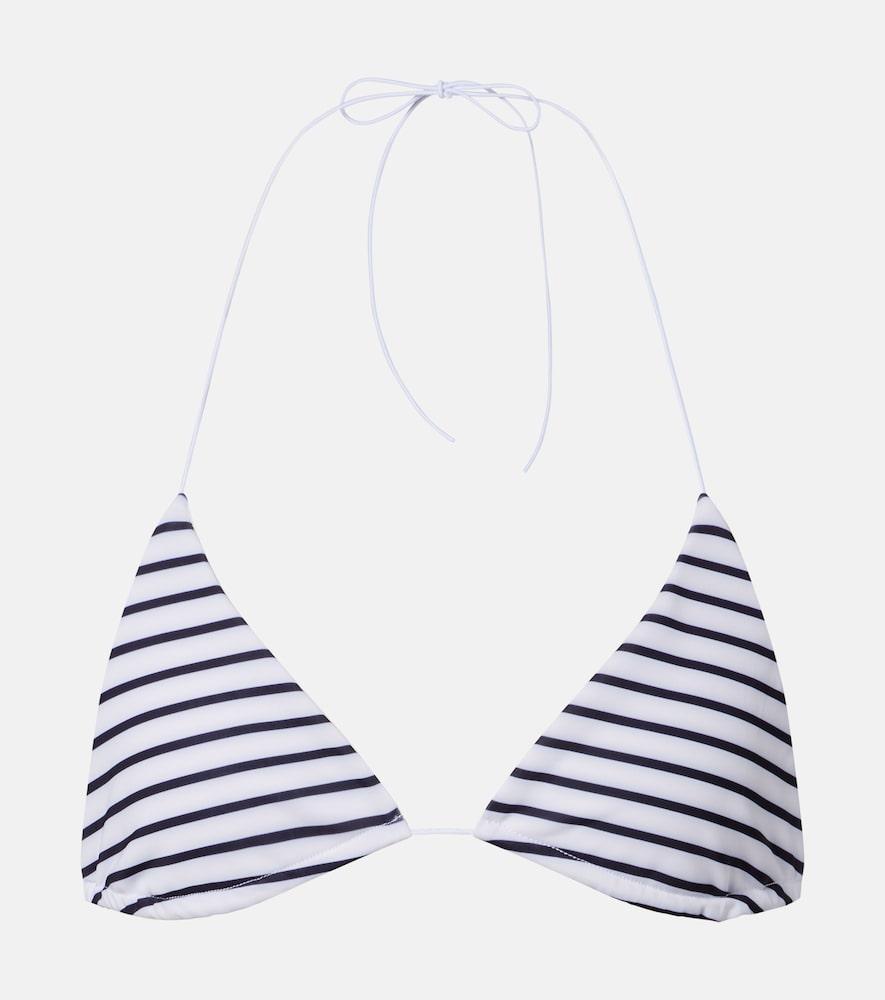 jade swim micro via striped bikini top