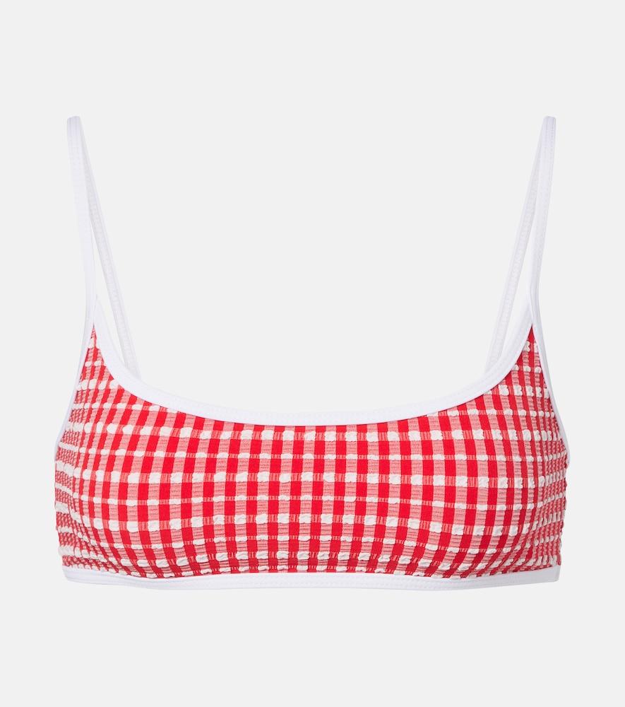 jade swim muse scoop gingham bikini top