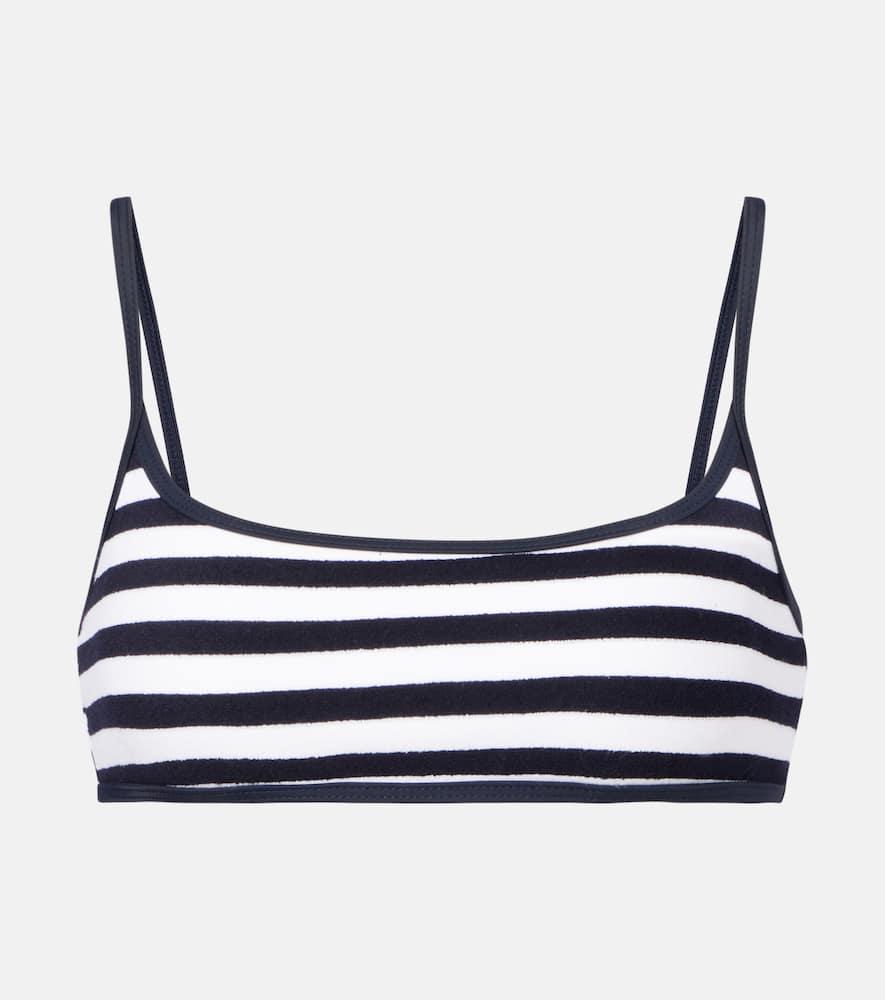 jade swim muse scoop striped terry bikini top