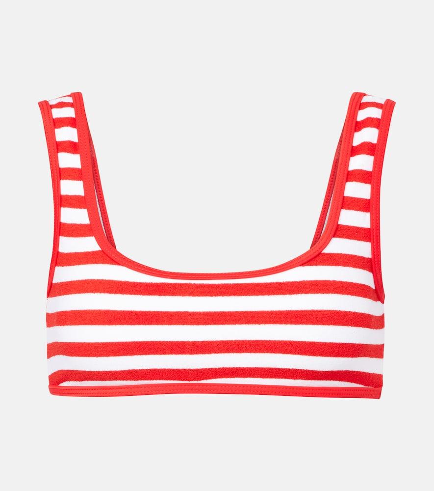 jade swim rounded edges striped terry bikini top