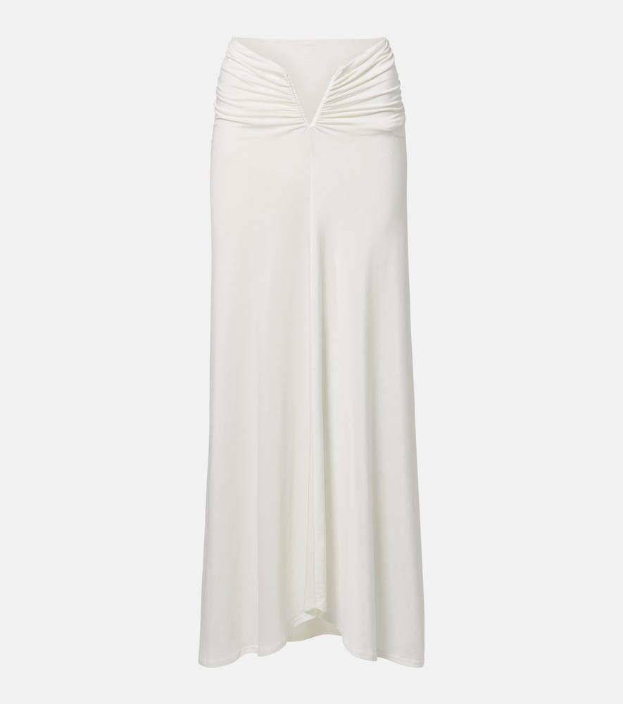 jade swim skyla ruched jersey maxi skirt