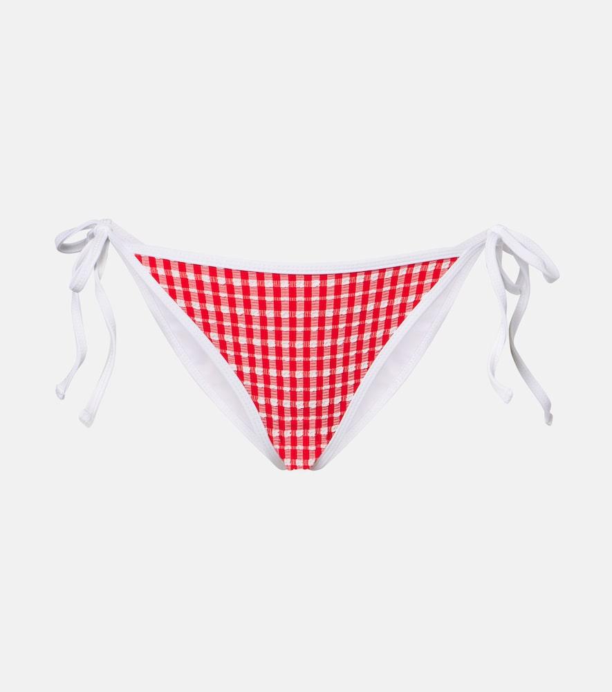 jade swim ties gingham bikini bottoms