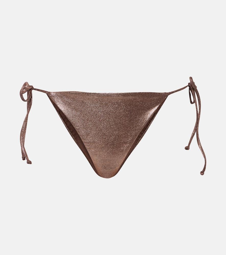 jade swim ties lamé bikini bottoms