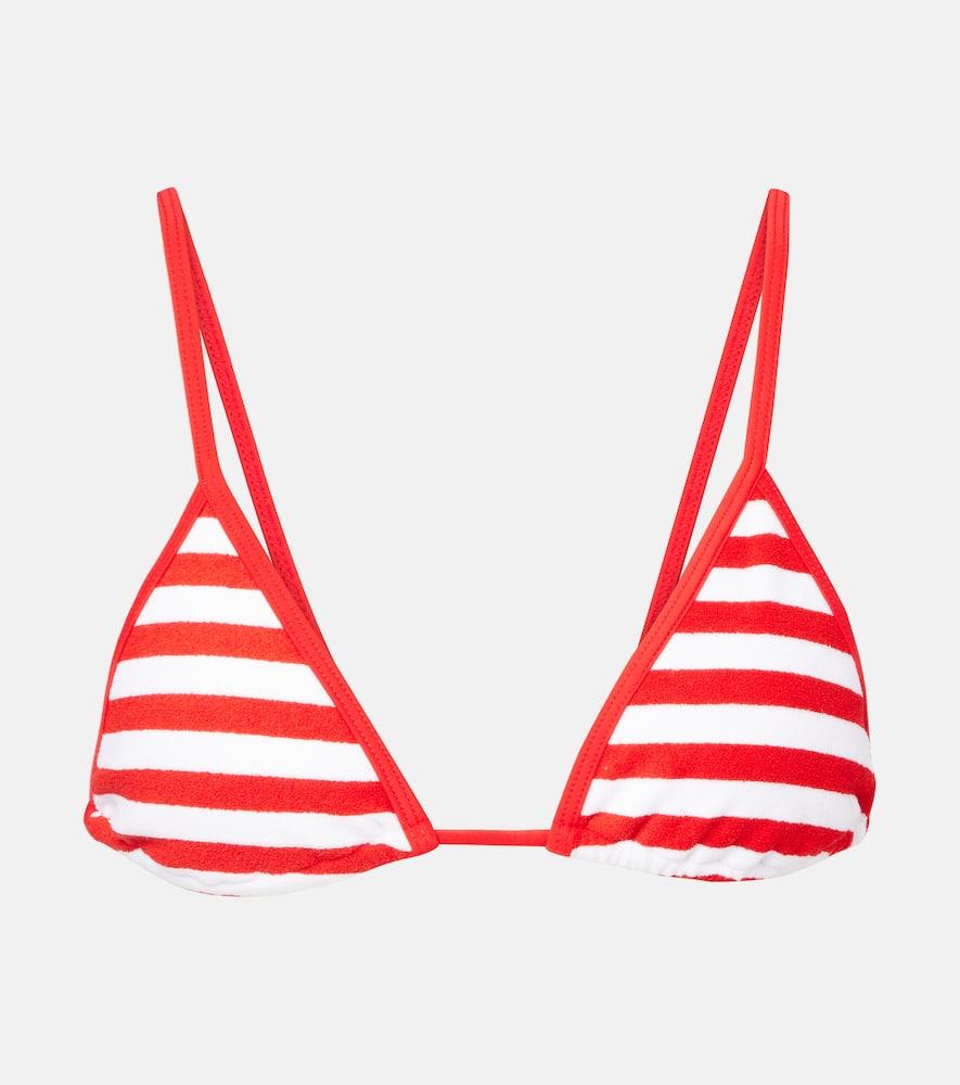 jade swim via striped terry bikini top