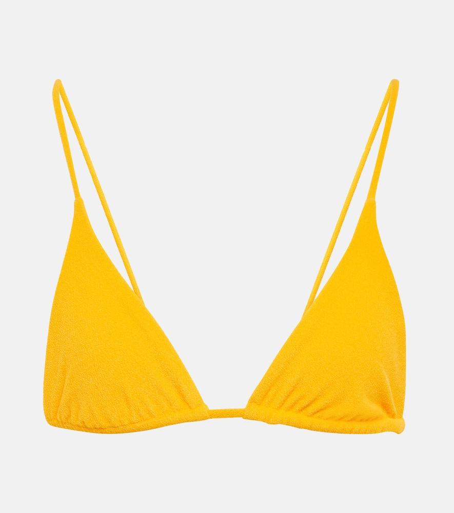 jade swim via triangle terry bikini top