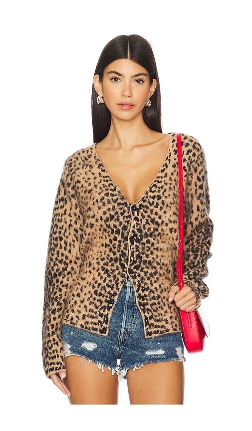 jaded london chuck cardigan in brown.