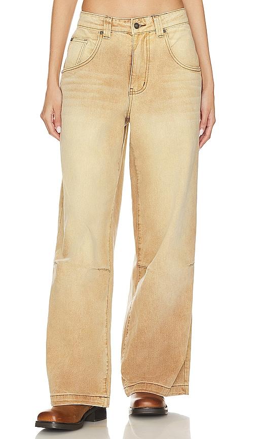 jaded london colossus baggy jeans in tan.