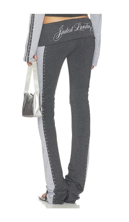 jaded london foldover studded trouser in grey.