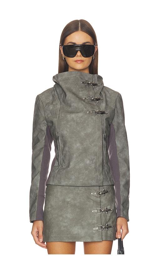 jaded london funnel neck jacket in grey.